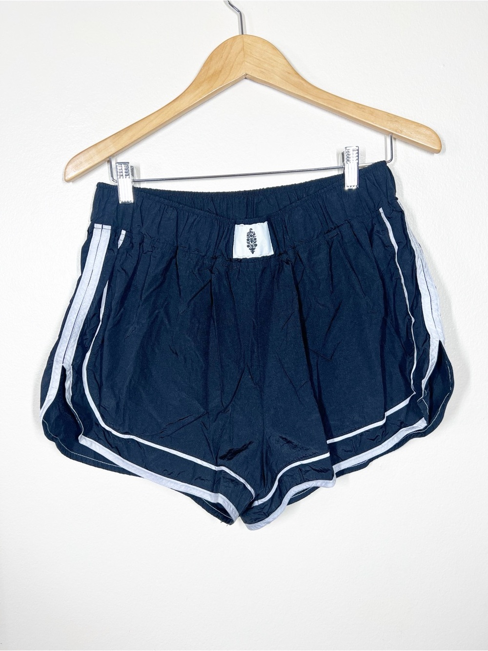 Free People Movement Women's Black Varsity  Athletic Track Running Shorts